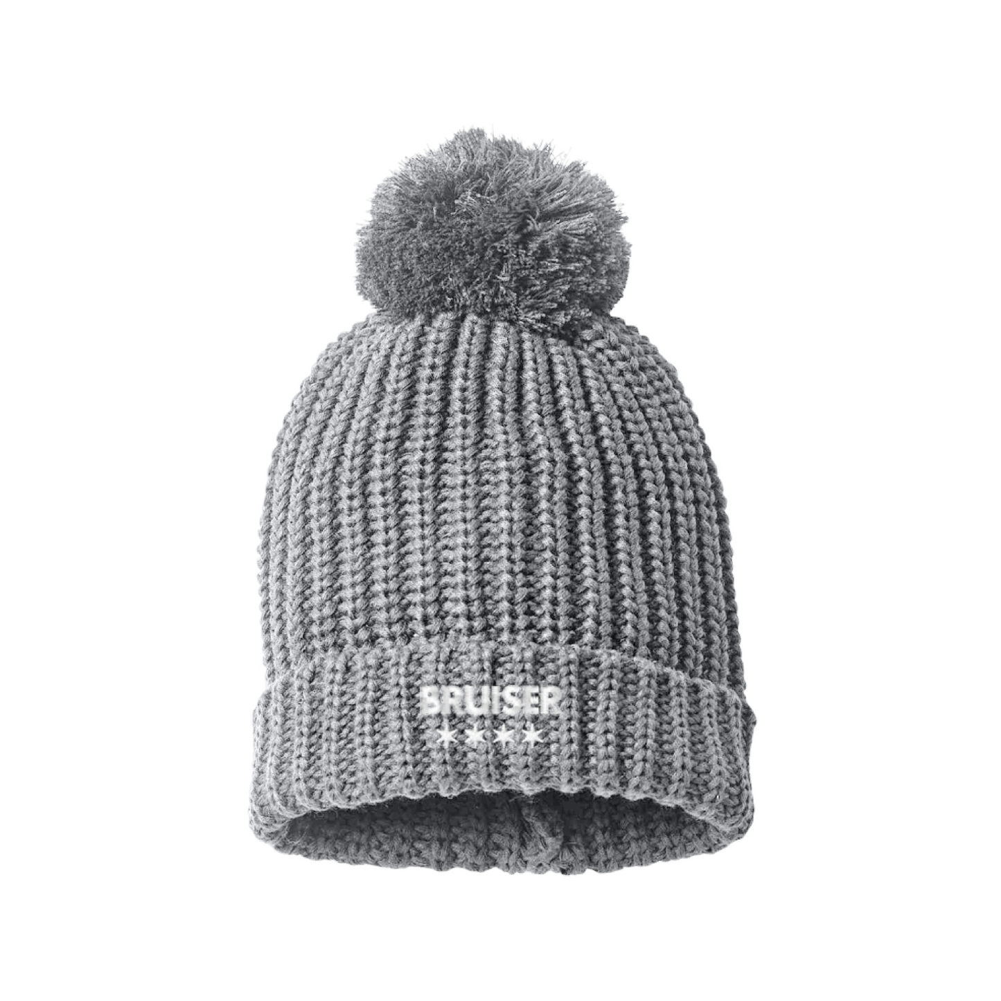 Chunky Cable with Cuff & Pom Beanie