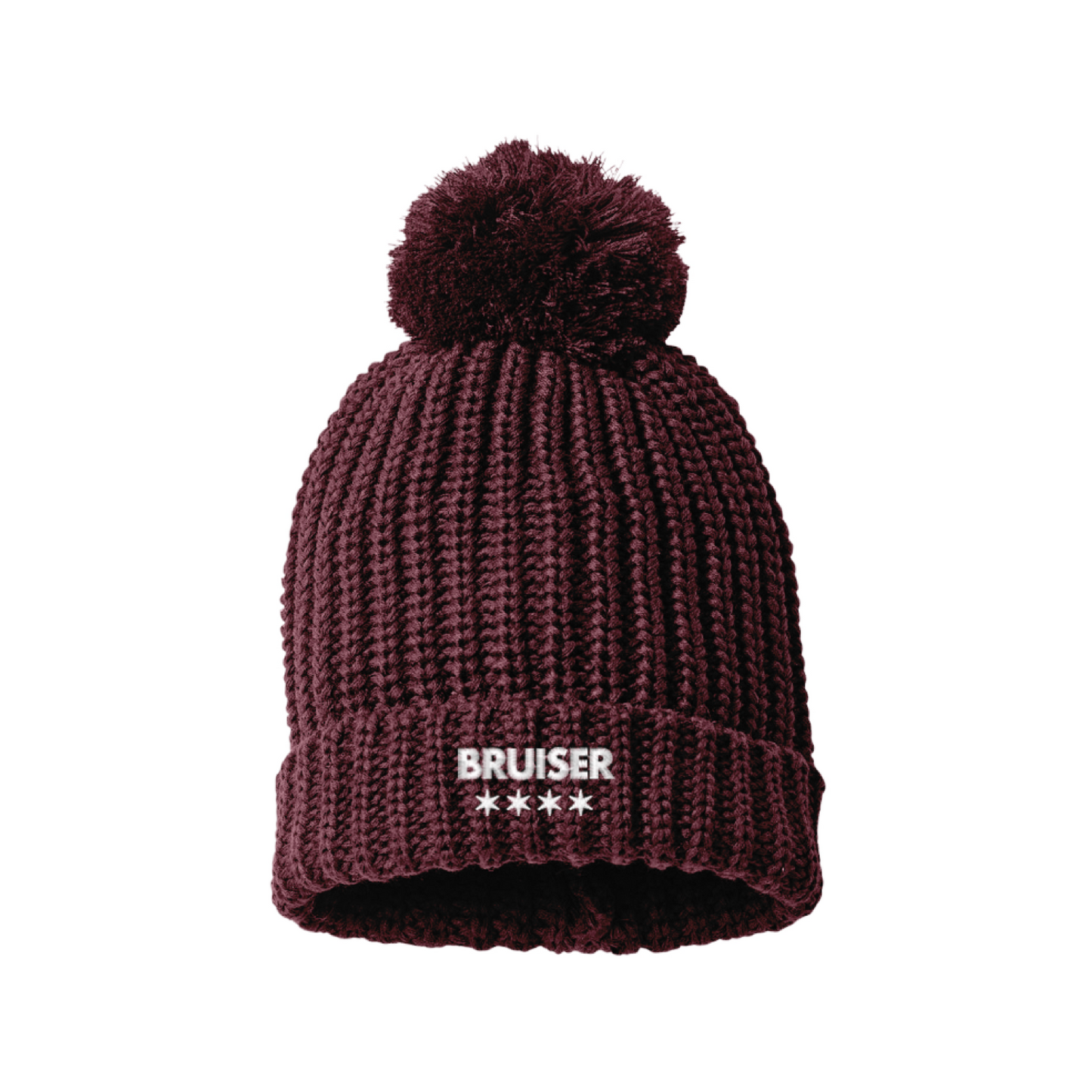 Chunky Cable with Cuff & Pom Beanie